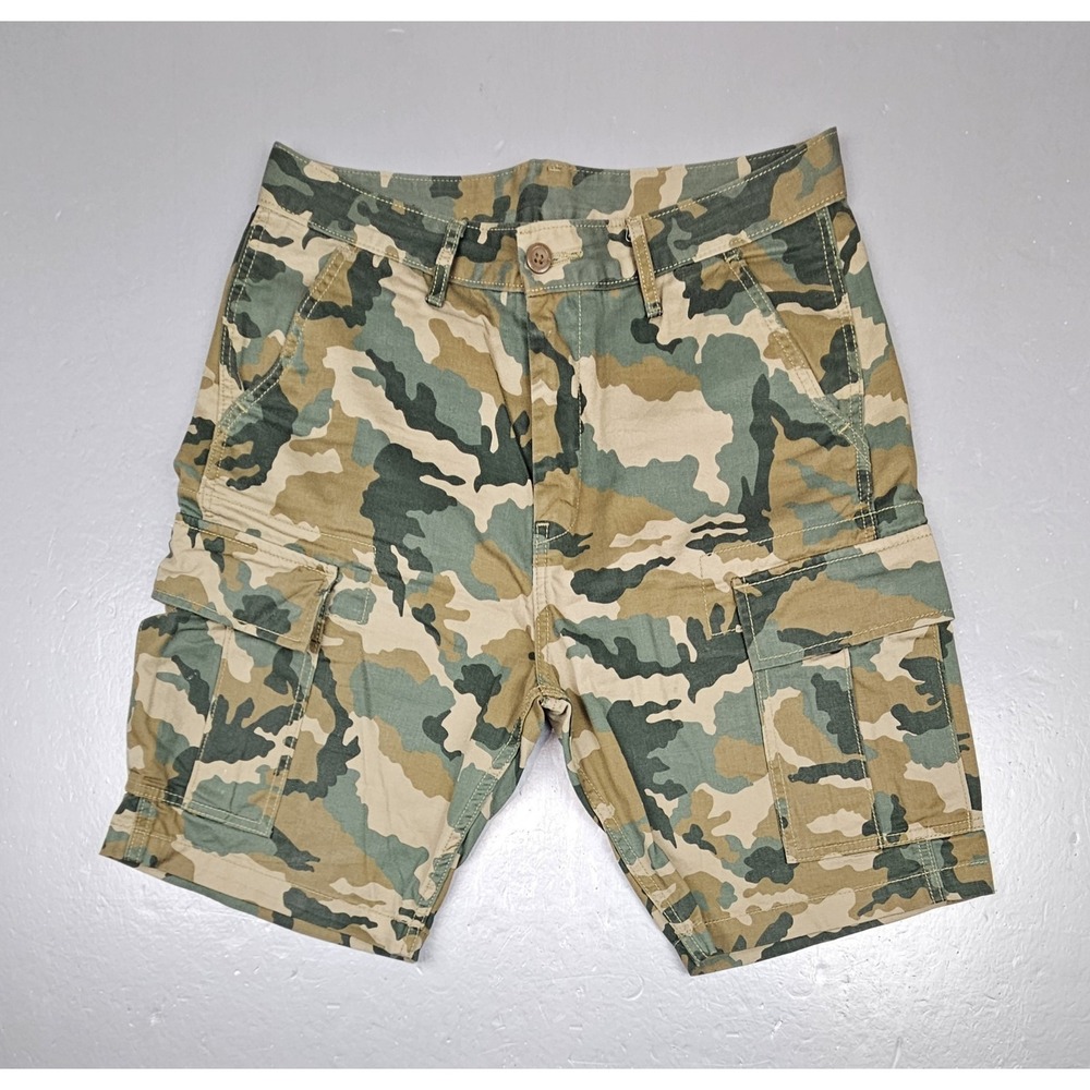 Levis Camo Cargo Shorts Mens 30 Green Khaki Camouflage 9.5 Inseam Casual